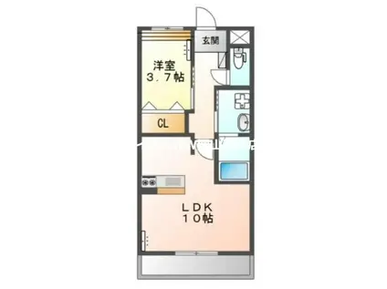 アンスリールM(1LDK/1階)の間取り写真