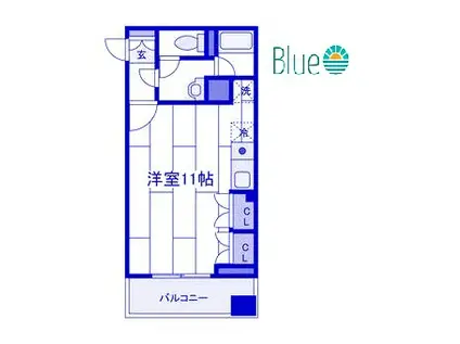 FACE S(1K/8階)の間取り写真