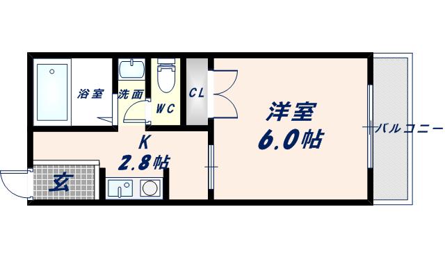 メゾン小路(1K/2階)の間取り写真