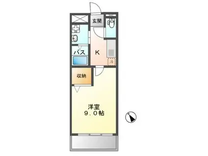 ペルラ パルテール(1K/3階)の間取り写真