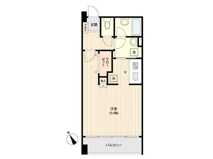 アーバンフラッツ榴ヶ岡(ワンルーム/6階)の間取り写真