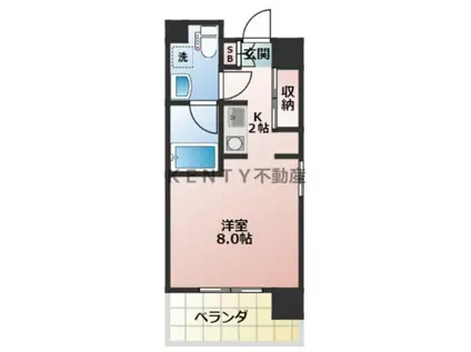 ミラコスタキタミ(ワンルーム/7階)の間取り写真