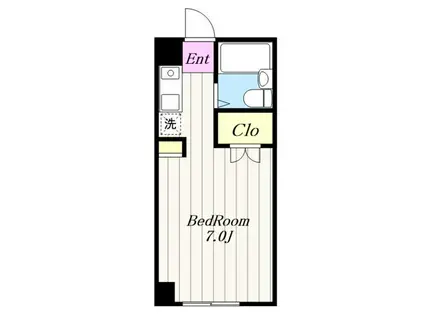 レインボーハイツ(ワンルーム/1階)の間取り写真