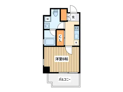 ジーベック川崎2(1K/2階)の間取り写真