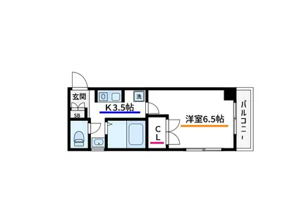 ジョイフル亀有(1K/4階)の間取り写真