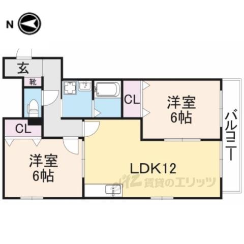 カーサエスペランサ(2LDK/2階)の間取り写真