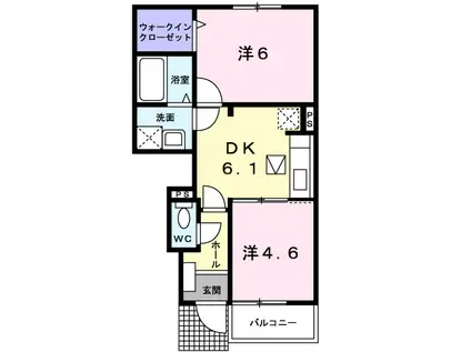 ALIVE IT 刻 III(2DK/1階)の間取り写真