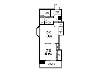 コンフォートEXE一番町(1DK/9階)の間取り写真