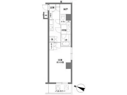 カスタリア大塚II(1K/7階)の間取り写真