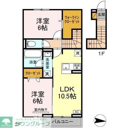ラプエルタ(2LDK/2階)の間取り写真