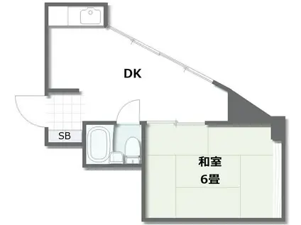 米原第二ビル(1DK/3階)の間取り写真