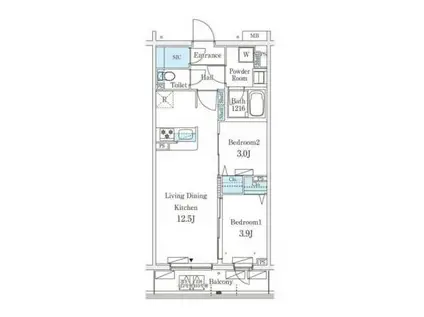 テラス杉並方南町(2LDK/3階)の間取り写真