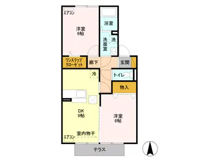 カーサヴェール(2LDK/1階)の間取り写真