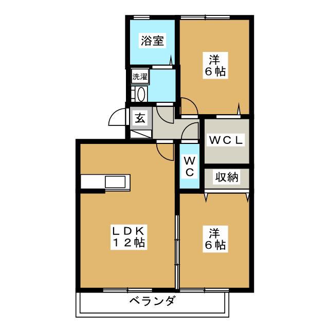 ラフレイシル(2LDK/3階)の間取り写真