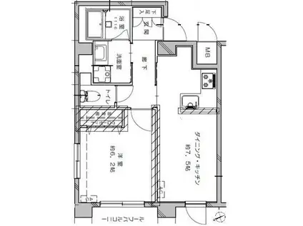 メインステージ浅草(1DK/11階)の間取り写真