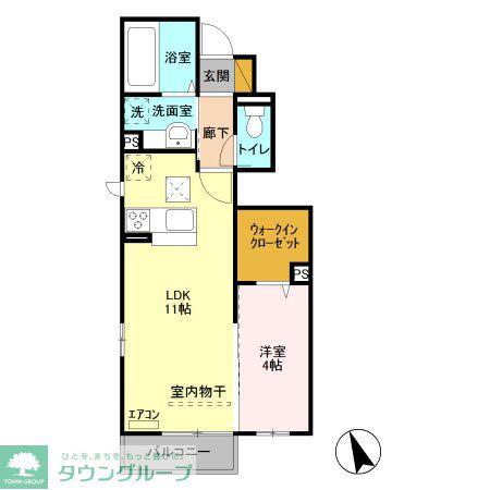 アイウィンド(1LDK/1階)の間取り写真
