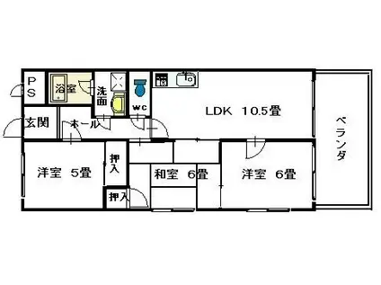 ルシェンテ(3LDK/2階)の間取り写真