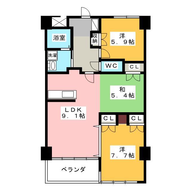 アルコ18(3LDK/1階)の間取り写真