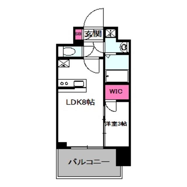 エスリード大阪城イースト(1LDK/6階)の間取り写真