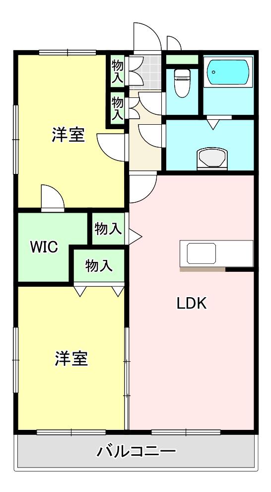 BON-VOYAGE(2LDK/1階)の間取り写真