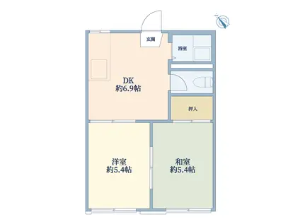 フォーミル三笠(2DK/2階)の間取り写真