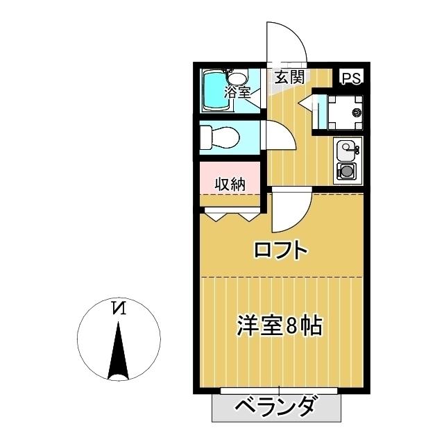 ブールバール北園(1K/2階)の間取り写真