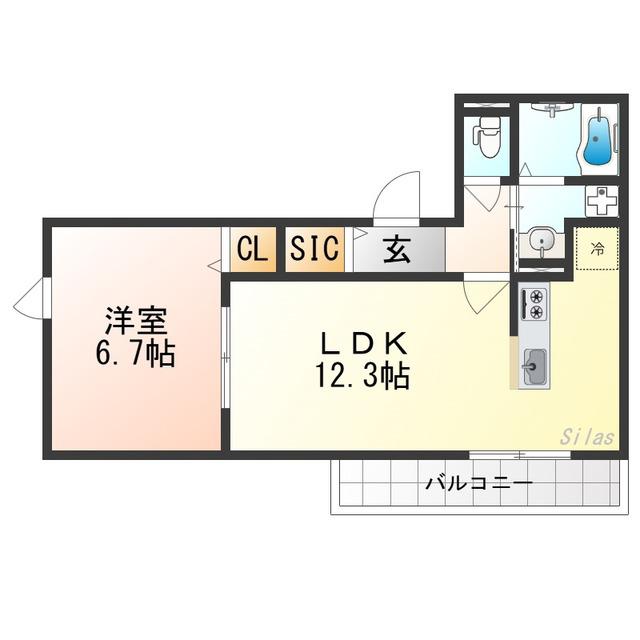 FOREST MAISON 京都北山 ウエスト(1LDK/1階)の間取り写真