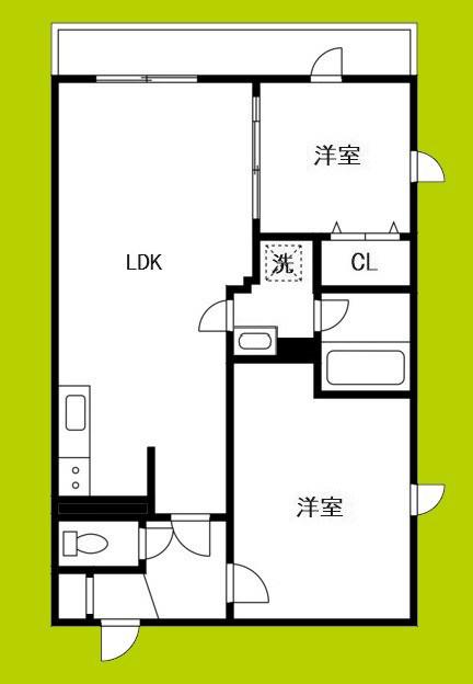 プレステージ14番館(2LDK/4階)の間取り写真
