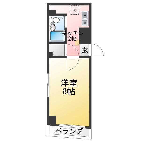 小林ビル(1K/4階)の間取り写真