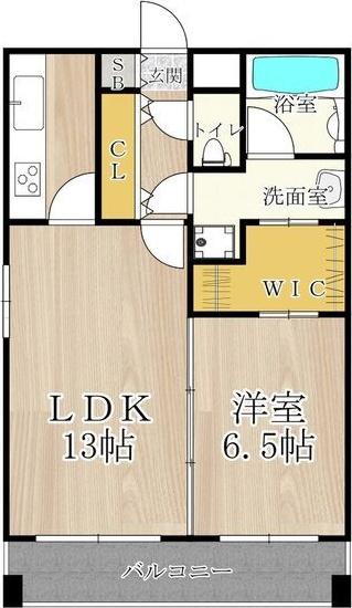 CITY SPIRE幸町(1LDK/14階)の間取り写真