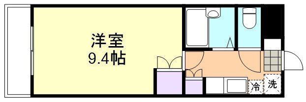 倉敷ライフ・キャンパスC棟(1K/1階)の間取り写真