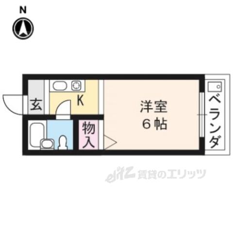 ハイツ庵野(ワンルーム/2階)の間取り写真
