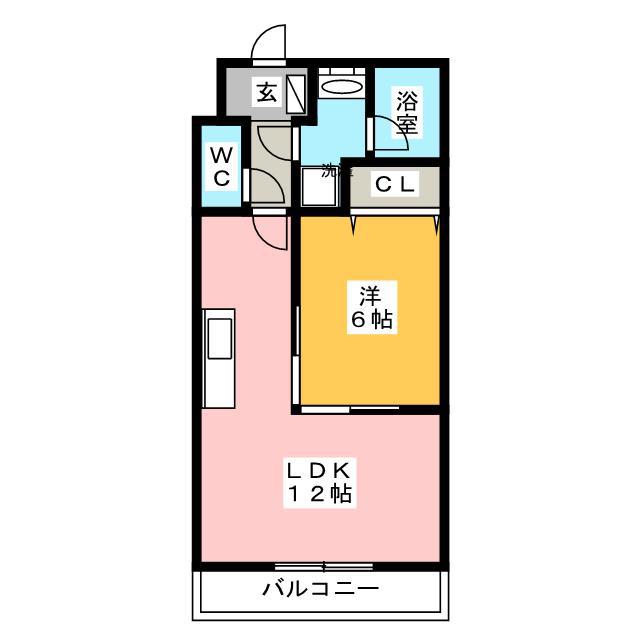 GRAND COLLINEII(1LDK/2階)の間取り写真