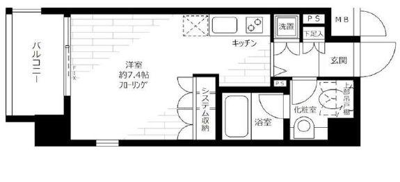 ヴィルラフィーネ東新宿(ワンルーム/3階)の間取り写真