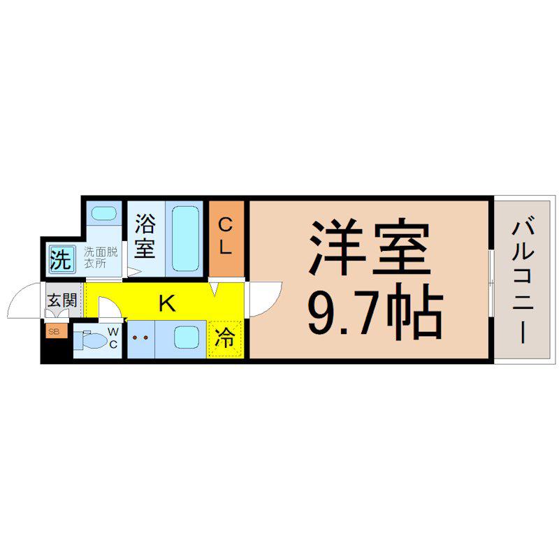 THE INFINITY(1K/2階)の間取り写真