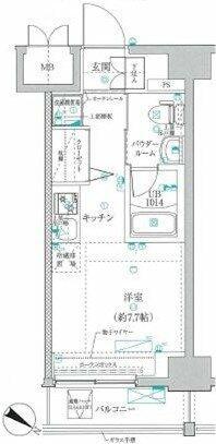 クラリッサ川崎ソレイユ(ワンルーム/2階)の間取り写真