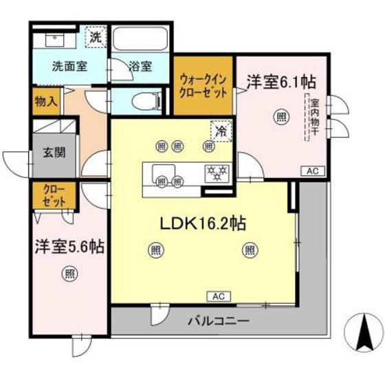LUVERIA(2LDK/3階)の間取り写真