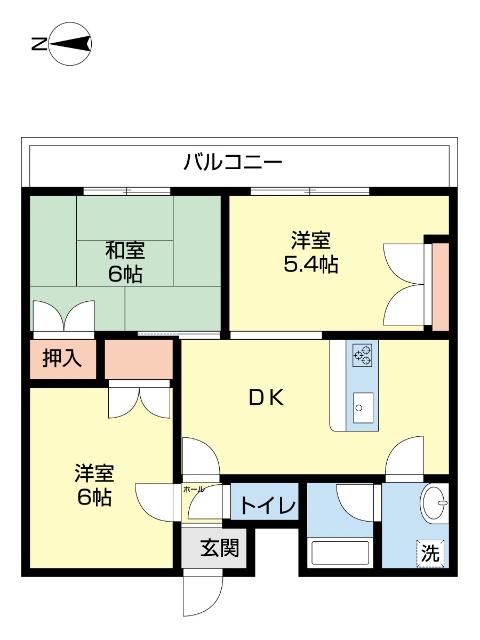 ブライトンパレス(3DK/5階)の間取り写真