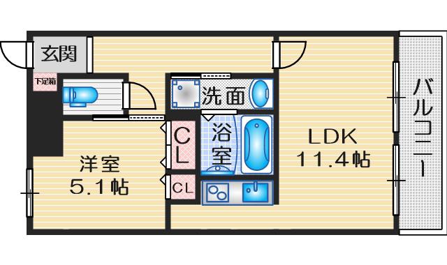 メゾン・ノーブル(1LDK/4階)の間取り写真