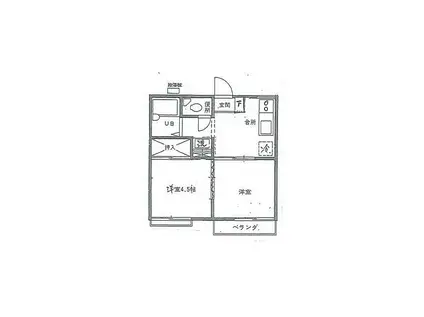 斉藤ハイツII(2K/2階)の間取り写真