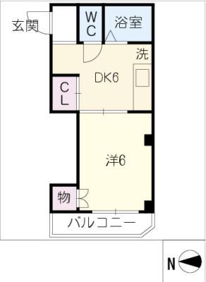 メゾン神村(1DK/2階)の間取り写真