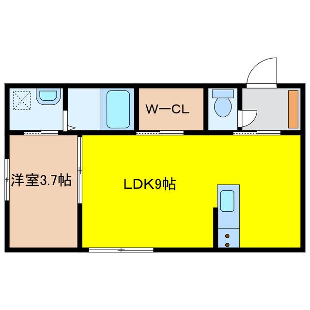KOS NOGINOMORI(1LDK/1階)の間取り写真