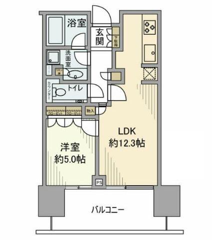 二子玉川ライズタワーウエスト(1LDK/17階)の間取り写真