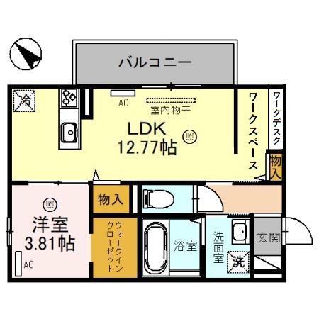 MAISON CLAIR (1LDK/1階)の間取り写真