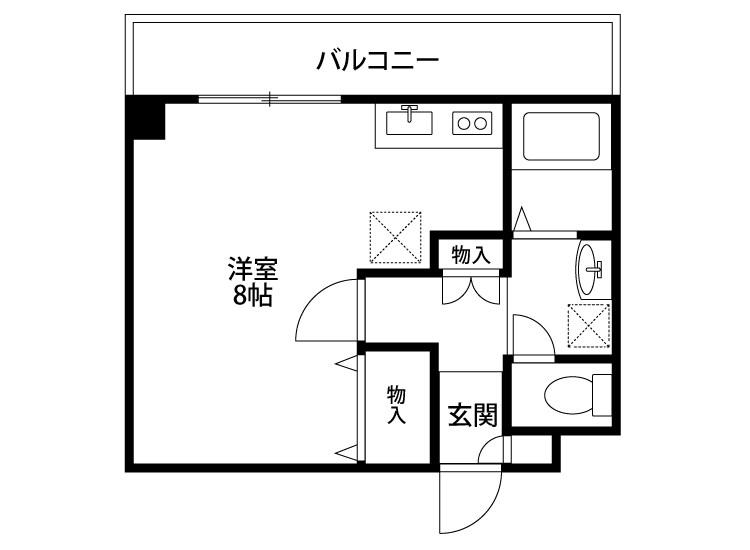 ピュアみやび3(ワンルーム/4階)の間取り写真