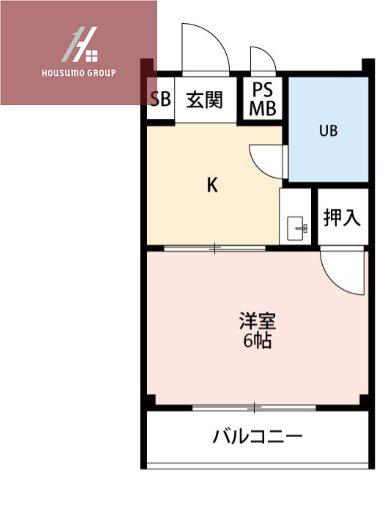 藤井マンション岩田(1K/3階)の間取り写真