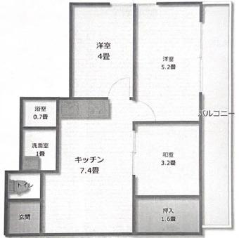 グリーンプラザ高津(3LDK/7階)の間取り写真