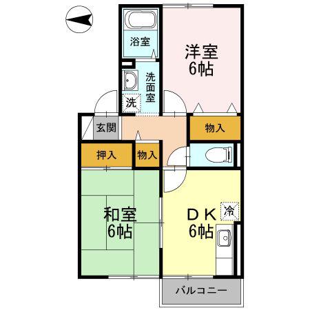 シーサイド瑞穂(2DK/2階)の間取り写真