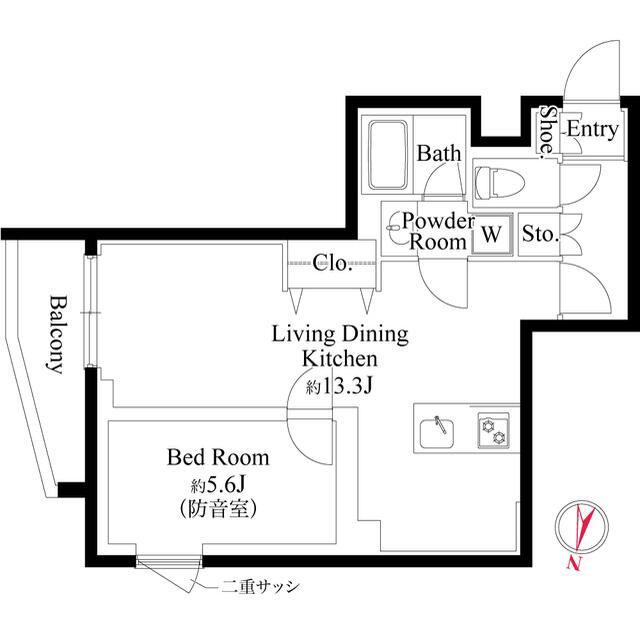 プレアスヴェルタ三ノ輪(1LDK/2階)の間取り写真