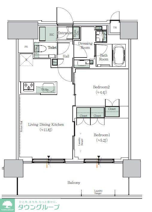 ONE ROOF RESIDENCE NISHI NIPPORI(2LDK/15階)の間取り写真